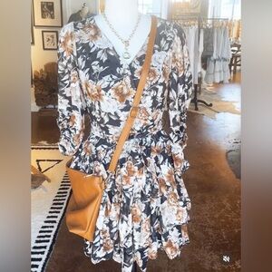 Boutique Floral Mini Wrap Dress